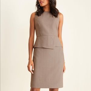 Ann Taylor Glen Plaid Peplum Sheath Dress